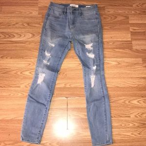 Pacsun Super Stretch Blue Ripped Jeans